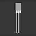 High Quality Black Three Legged Electronic Transistor On Dark Reflective Background 3d model