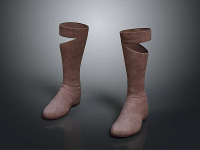 Comfortable Fashionable Brown Long Boots With Stylish Cut Out Design For Daily Casual Wear 3d model