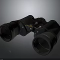Modern Binoculars With Leather Cover And Metal Parts For Outdoor Use