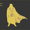 3D Vampire Character In Black Suit With Red Cape Blue Hair And Outstretched Hand