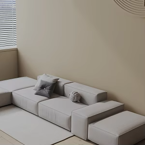 Modern three-seat sofa 3d model