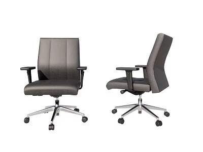 Ergonomic Office Chair With Gray Fabric Backrest Adjustable Armrests And Rolling Casters 3d model