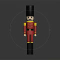 Classic Nutcracker Doll With Red Uniform Black Tall Hat Yellow Accents and Black Boots