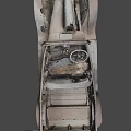 Vintage Classic Car With Rusted Body And Old Fashioned Steering Wheel Design