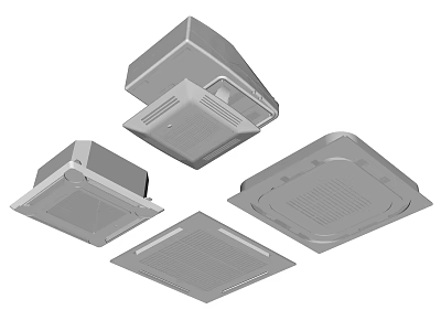 Various Styles Of Ceiling Air Conditioner Vents For Home Interiors 3d model