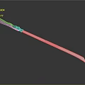Long Blade Weapon With Black Handle And Silver Sharp Edge Design