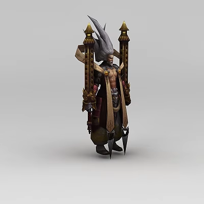 Ornate Inflatable Model With Golden Decorations Long Robe And Pointed Headdress 3d model