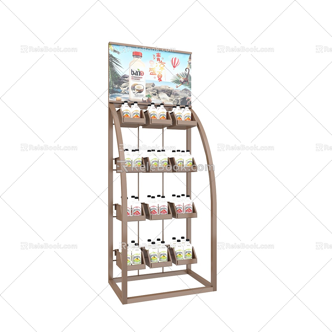 Shelf Customized Rack Display Rack Beverage Product Rack Iron Rack Roller Rack Rotating Rack Steel Structure Game Plate Jewelry Rack Vertical Display Rack Hook Shopping Mall 3d model