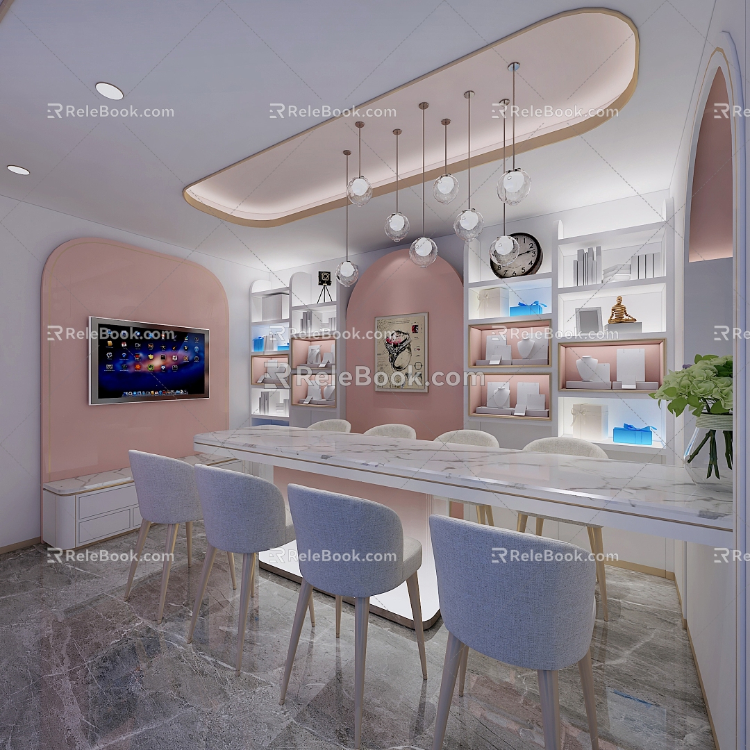 Negotiation Leisure Area Customized Area Jewelry Leisure Area Back Cabinet Jewelry Club 3d model