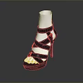 Women's Stylish Black High Heel Sandals With Crisscross Straps And Modern Design
