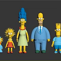Simpsons Family Characters Standing Together With Different Colorful Outfits As Collectible Figures