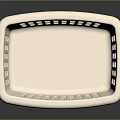 Beige Plastic Square Laundry Basket With Perforated Holes And Reflective Surface On Gray Background