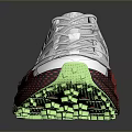 White Sporty Sneakers With Mesh Upper Red Green Sole And ASH Lettering