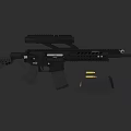 Black Tactical Assault Rifle With Rail System Magazine And Bullets 3d model
