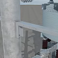 Industrial Equipment Tower Structure With Cylindrical Sections A B C Metal Framework And Supports