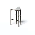 Sleek Modern Bar Stool With Metal Frame And White Padded Seat Design