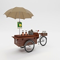 Flower car sales truck tricycle beautiful Chen props 3d model