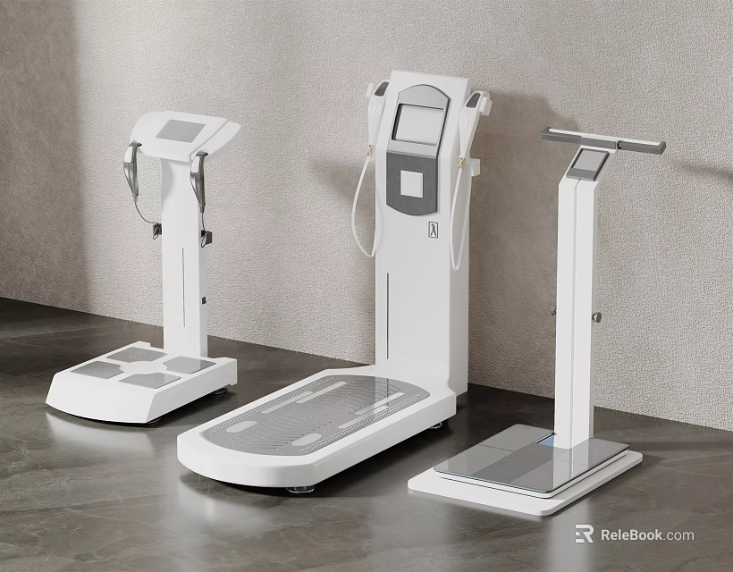 White Modern Fitness Scales With Digital Display For Gym And Home Use 3d model 