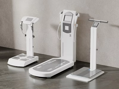 White Modern Fitness Scales With Digital Display For Gym And Home Use 3d model
