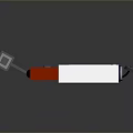 Mechanical Device With Elongated White Body Red Component Gray Connector And Circular Knob
