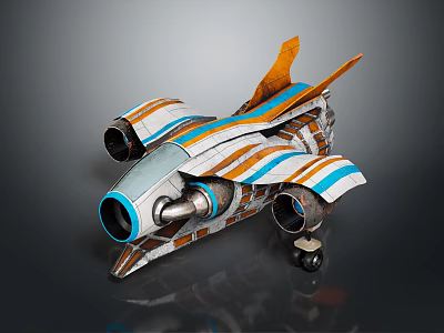 Modern Airliner With Orange Blue Stripes Sleek Aerodynamic Design And Engines 3d model
