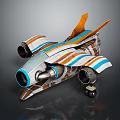 Modern Airliner With Orange Blue Stripes Sleek Aerodynamic Design And Engines