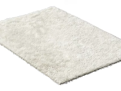 Plush Fluffy White Rug Ideal For Modern Living Room Home Decor 3d model