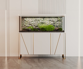 Modern Fish Tank Glass Fish Tank Aquarium Display Cabinet Side Cabinet 3d model