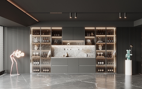 Modern Wine Cabinet 3d model