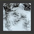 Snowy Mountain Terrain With Rocky Peaks And Snow Covered Valleys