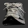 White and Black Mesh Design Sneakers With White Laces And White Sole