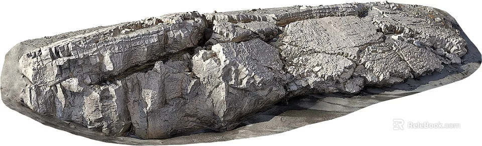 Natural Stone And Wooden Elements In Rustic Outdoor Decorative Design 3d model