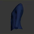 Blue Knitted Jacket With Lapel Collar Long Sleeves And Buttons As Daily Essentials