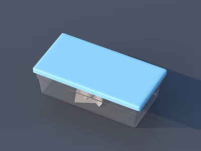Hardware Tools Storage Box With Blue Lid And Transparent Body For Organizing 3d model