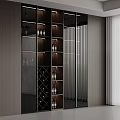 Modern Stylish Glass Wine Cabinet With Built In LED Light For Home Wine Storage
