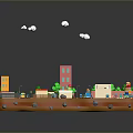 3D Miniature City Model With Colorful Buildings Roads Trees And Cars