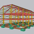 Industrial Equipment Steel Structure Building Framework With Support Beams And Foundation