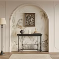 French retro style end view cabinet 3d model
