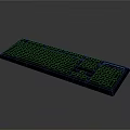 Full Size Mechanical Keyboard With Green Backlit Lighting And Metal Frame Design