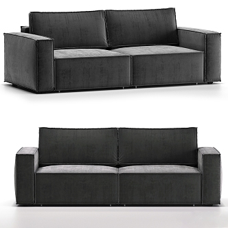 Abi double sofa tofu block sofa 3d model