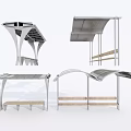 Modern Platform Bus Pavilion Waiting Pavilion Awning 3d model