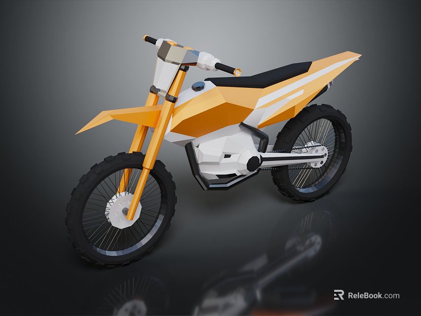 Modern Sleek Orange And White Sports Motorcycle With Black Tires And Streamlined Design 3d model 