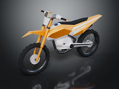 Modern Sleek Orange And White Sports Motorcycle With Black Tires And Streamlined Design 3d model