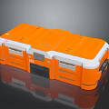 Sturdy Orange Storage Case Design With White Edges And Multiple Compartments 3d model