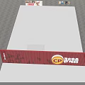 Supermarket Interior With Fresh Fruit Vegetable Displays Shelves Checkout Counter Bright Lighting And Shopping Cart