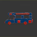 Electric Toy Bus with Blue and Red Classic Design for Kids Play Vehicle