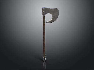 Vintage Handcrafted Axe Design With Metal Blade And Wooden Handle Weapon 3d model