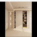 Minimalist Cream Style Geometric Shape Suspended Top Bookcase Entrance 3d model