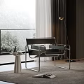 Modern Minimalist Leisure Chair By Large Window With Natural View And Floor Lamp