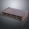 Dark Wooden Coffee Table With Storage Compartments And Modern Minimalist Design